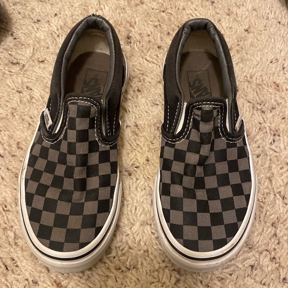 VANS Slip on checkered shoes little boys 13